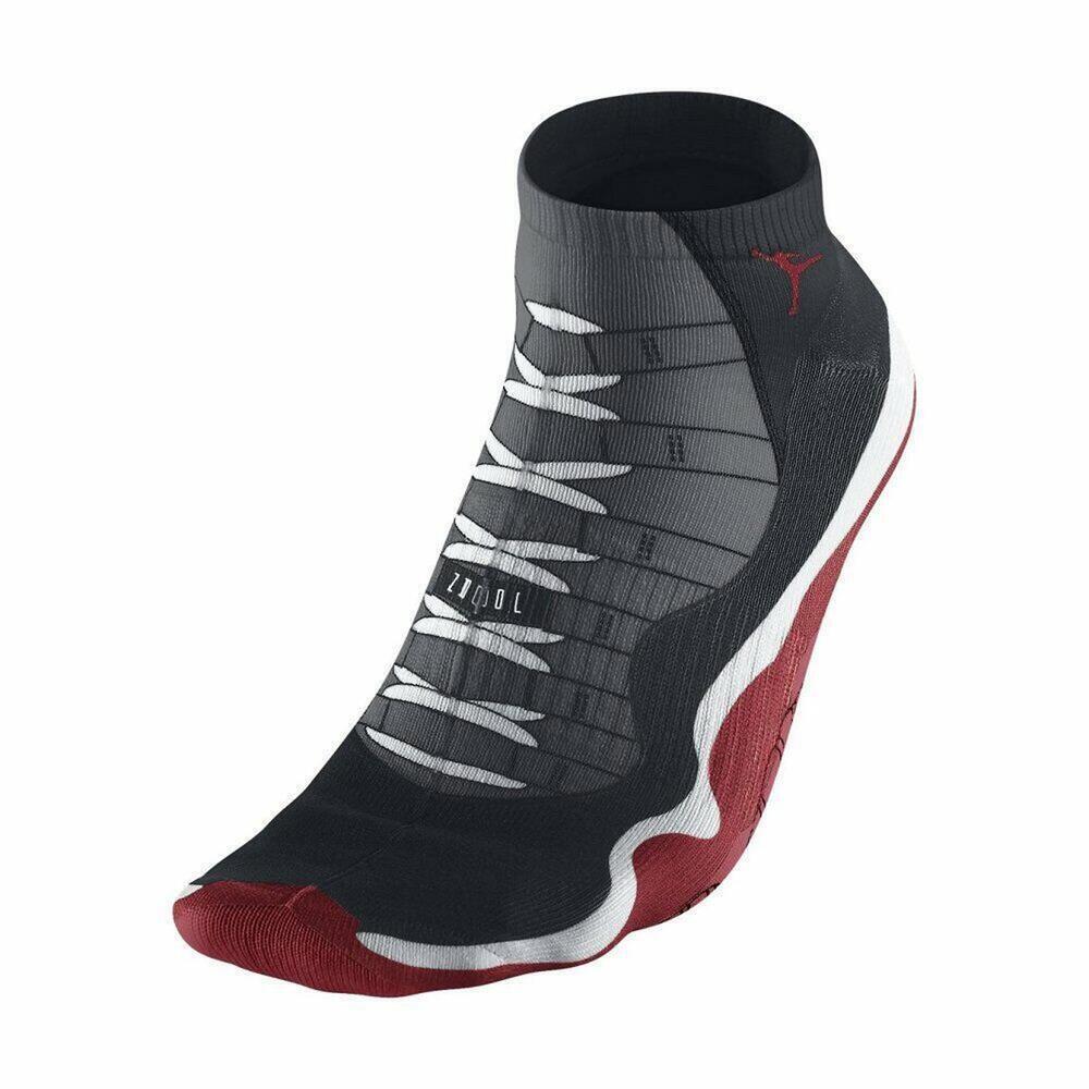 Jordan Mens True Bootie Socks Red/Black/Grey/White Size X-Large